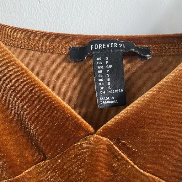 Copper Gold Velvet midi dress w/ adjustable straps - Picture 3 of 3